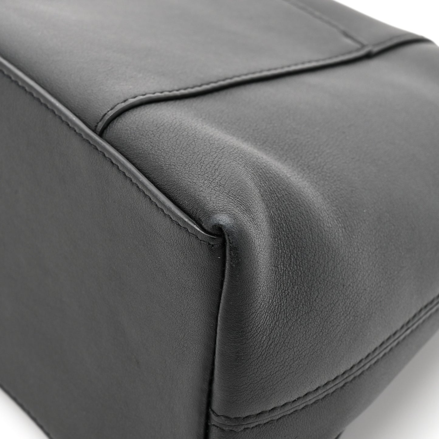Semi Shiny Smooth Calfskin Monochrome Small Downtown Shoulder Bag Black