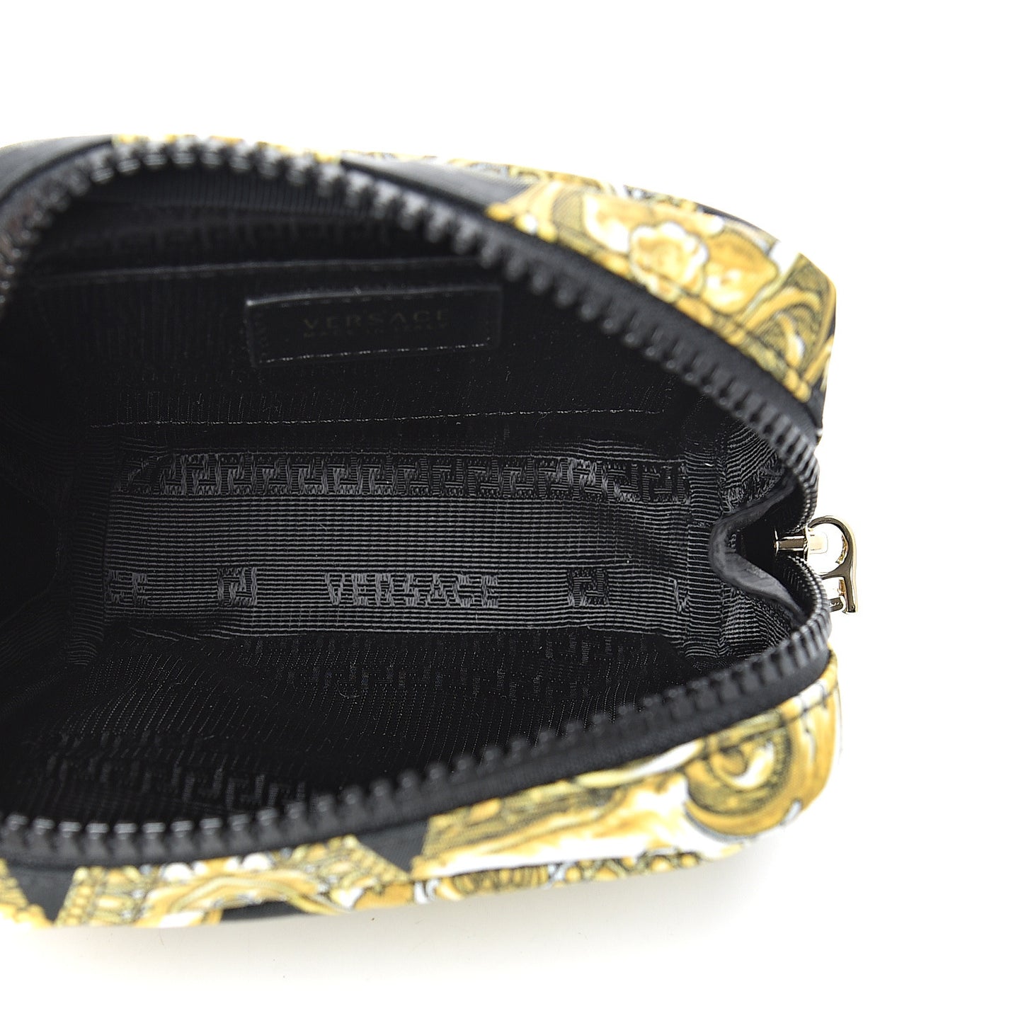 Nylon Barocco Print Zip Pouch Black