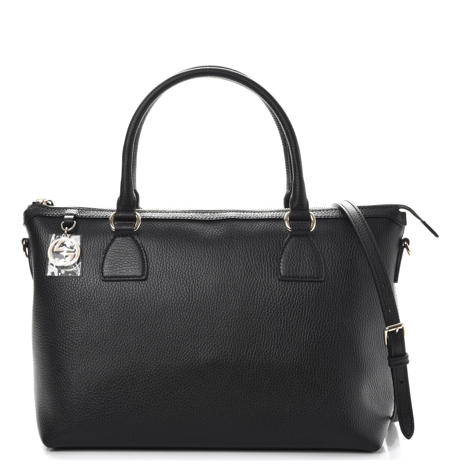 Gucci Dollar Calfskin GG Charm Satchel Black 1 of 8