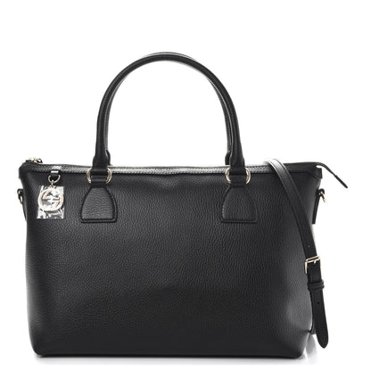 Gucci Dollar Calfskin GG Charm Satchel Black 1 of 8