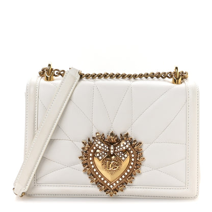 Dolce & Gabbana Calfskin Medium Devotion Crossbody Bag White 1 of 12
