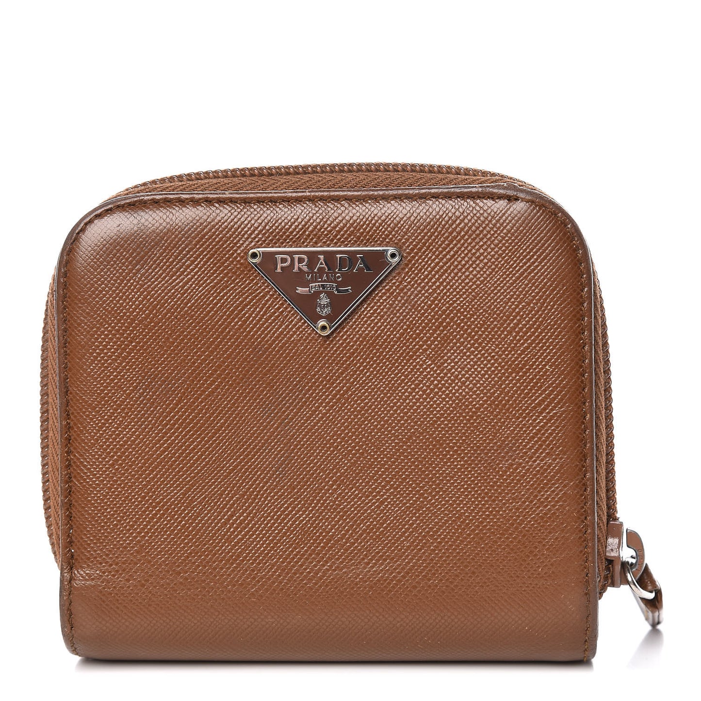 Saffiano Compact Zip Around Wallet Cannella