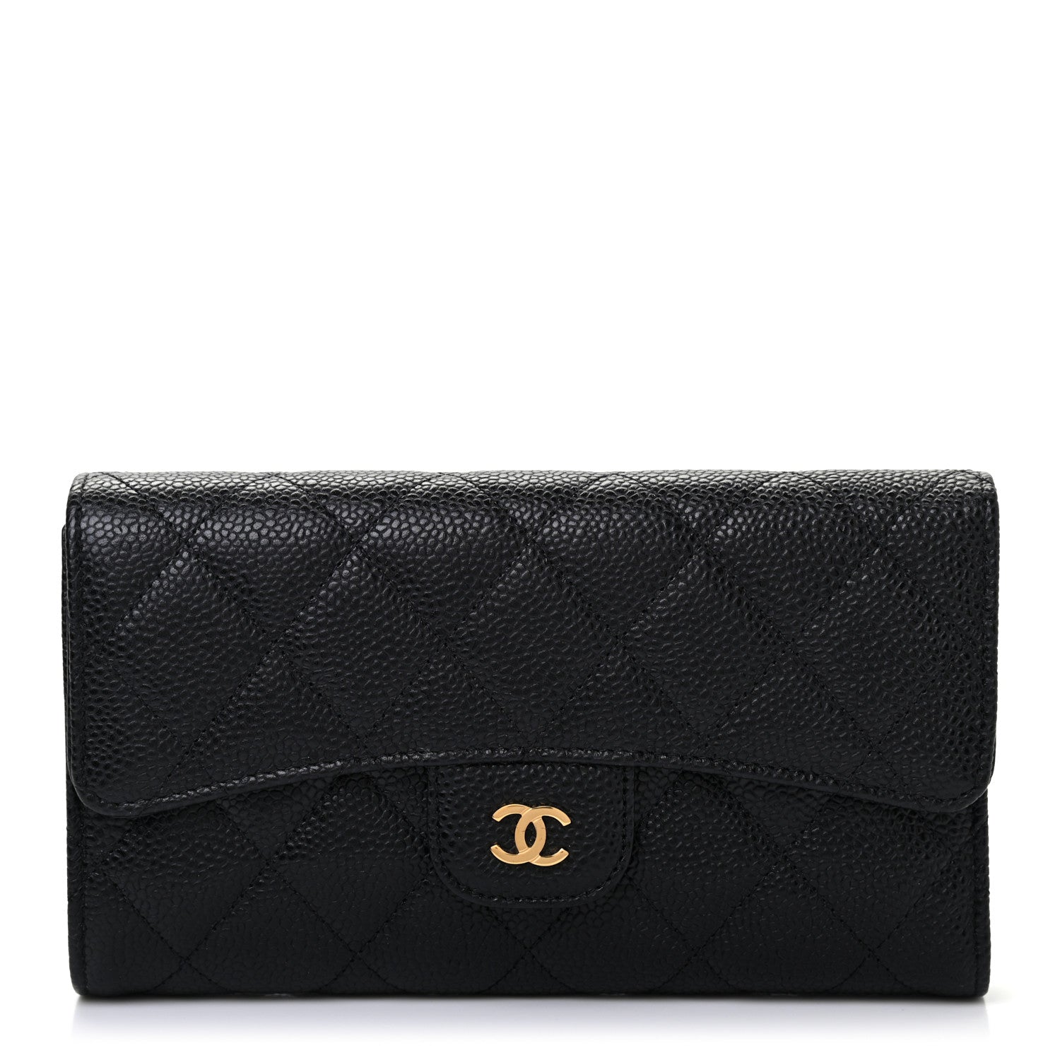 Chanel Caviar Quilted Long Flap Wallet Black 1 of 8