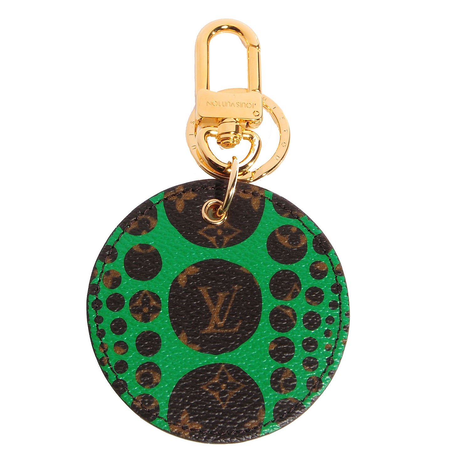 Monogram Kusama Pumpkin Dots Key Ring Green