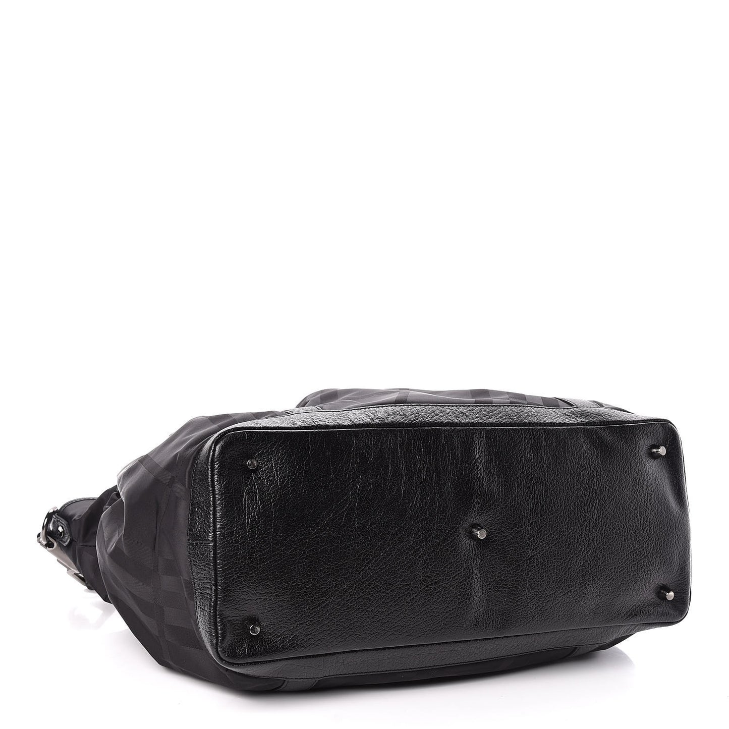 Nylon Tonal Check Diaper Bag Black