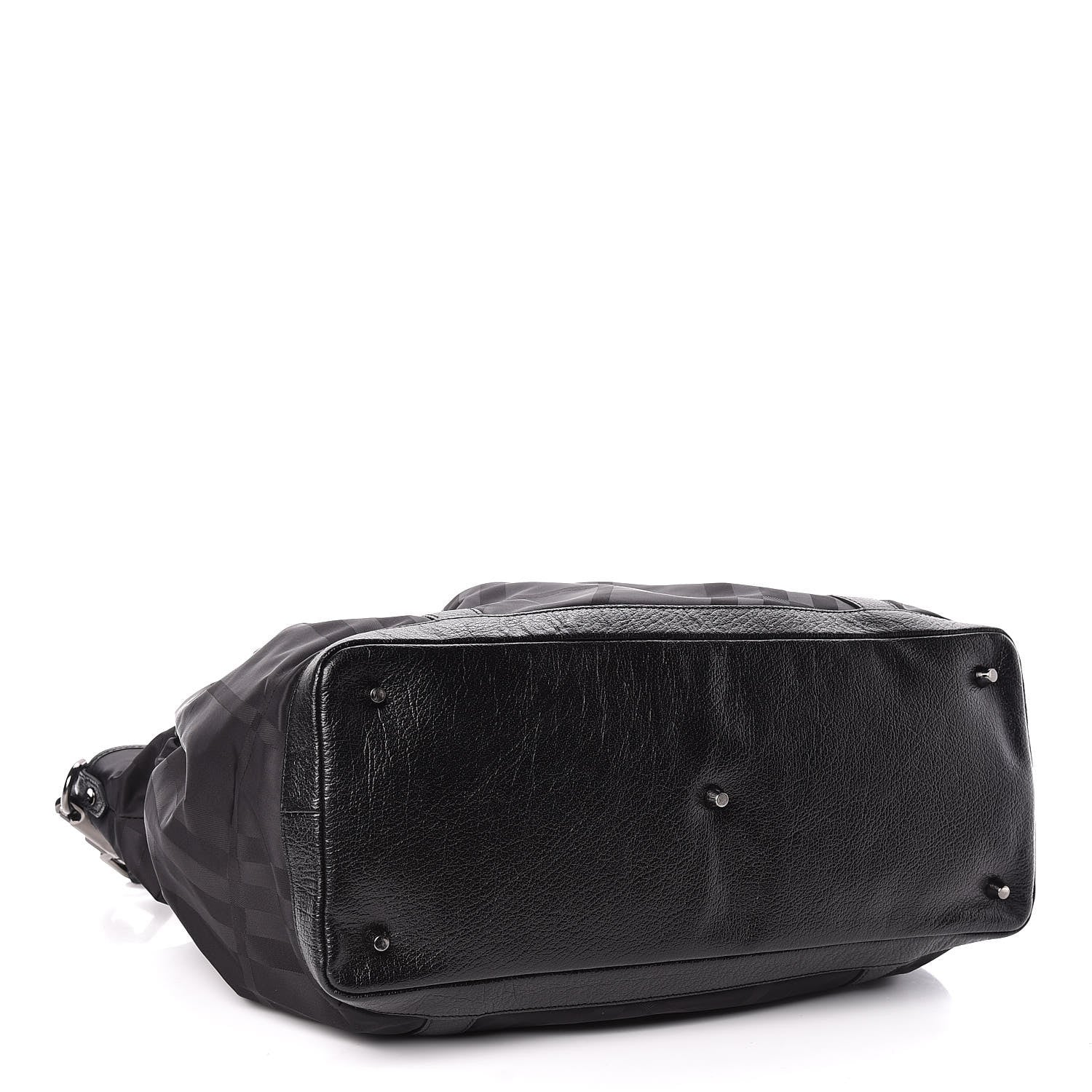 Burberry Nylon Tonal Check Diaper Bag Black 4 of 10