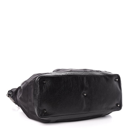 Burberry Nylon Tonal Check Diaper Bag Black 4 of 10