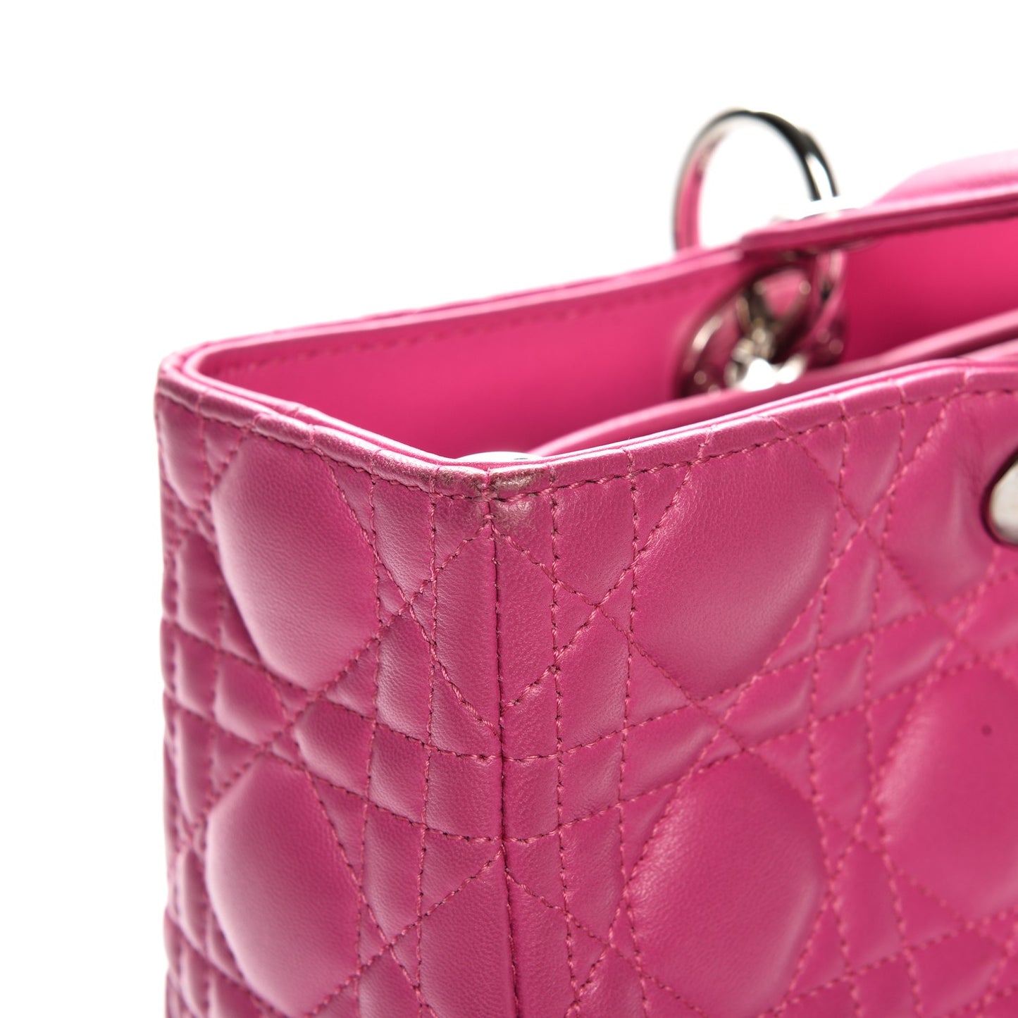Lambskin Cannage Large Lady Dior Pink
