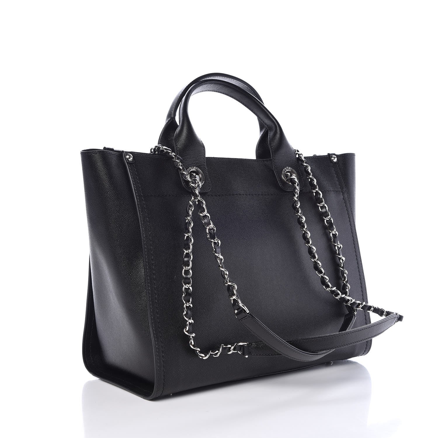 Chanel Caviar Small Studded Deauville Tote Black 4 of 9