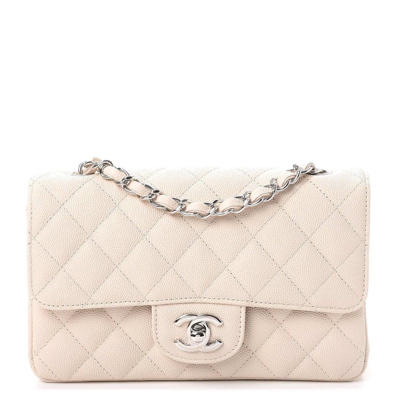 Chanel Caviar Quilted Mini Rectangular Flap Light Beige 1 of 8