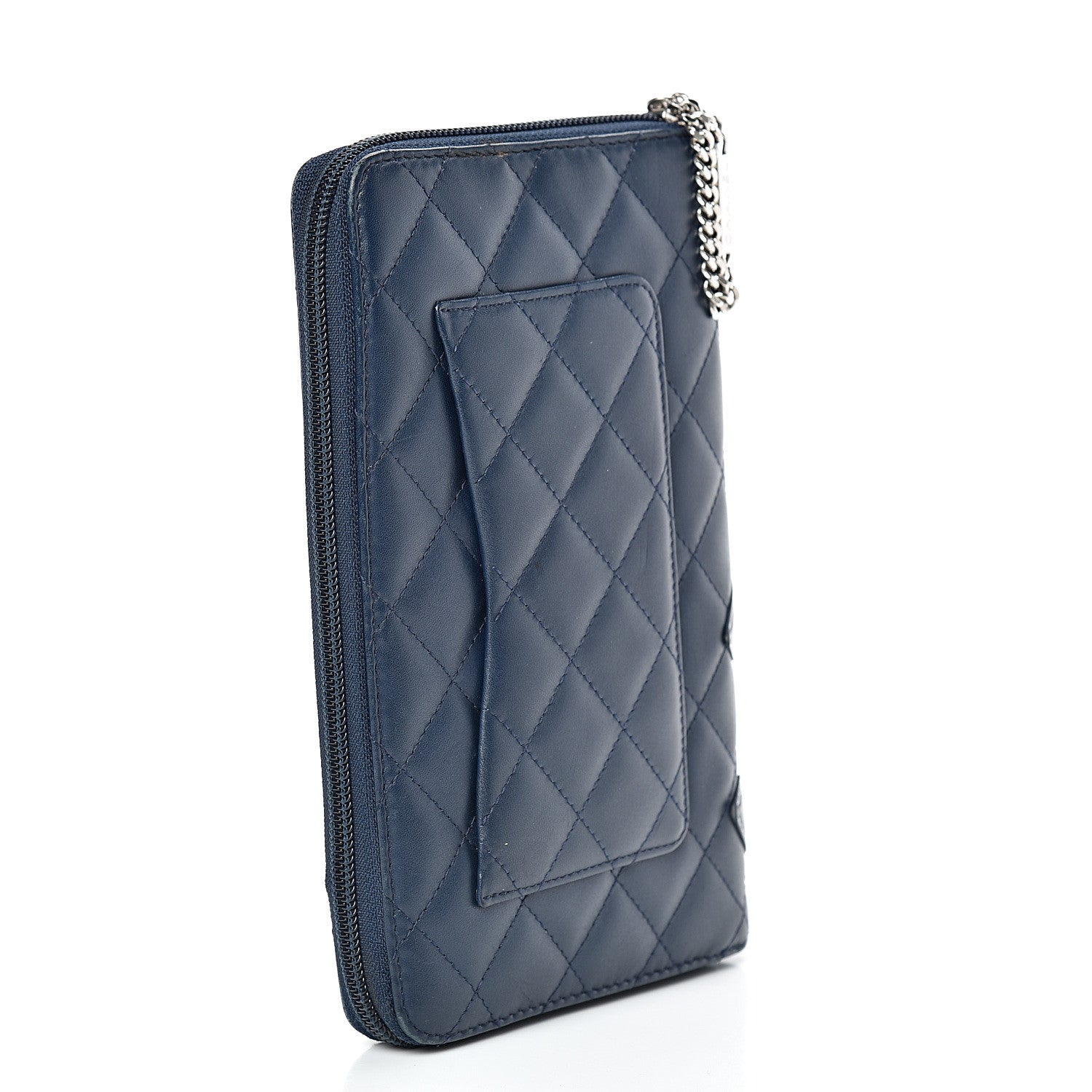Chanel Calfskin Cambon Zip Around Organizer Wallet Navy 2 of 17