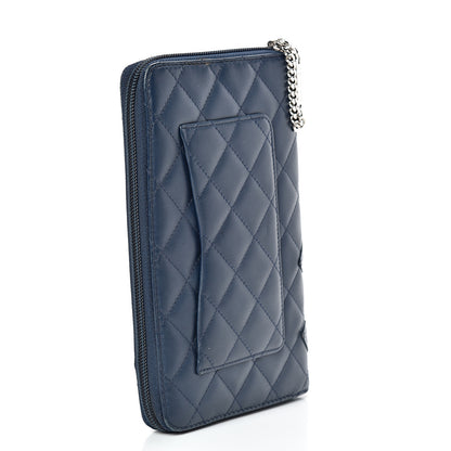 Chanel Calfskin Cambon Zip Around Organizer Wallet Navy 2 of 17