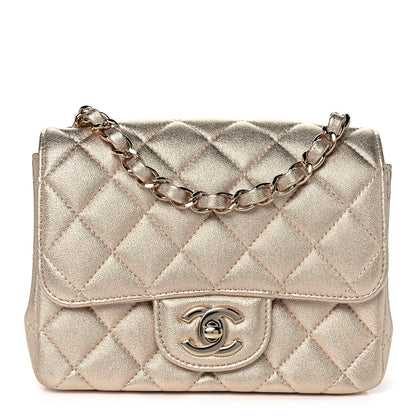 Chanel Metallic Lambskin Quilted Mini Square Flap Gold 1 of 10
