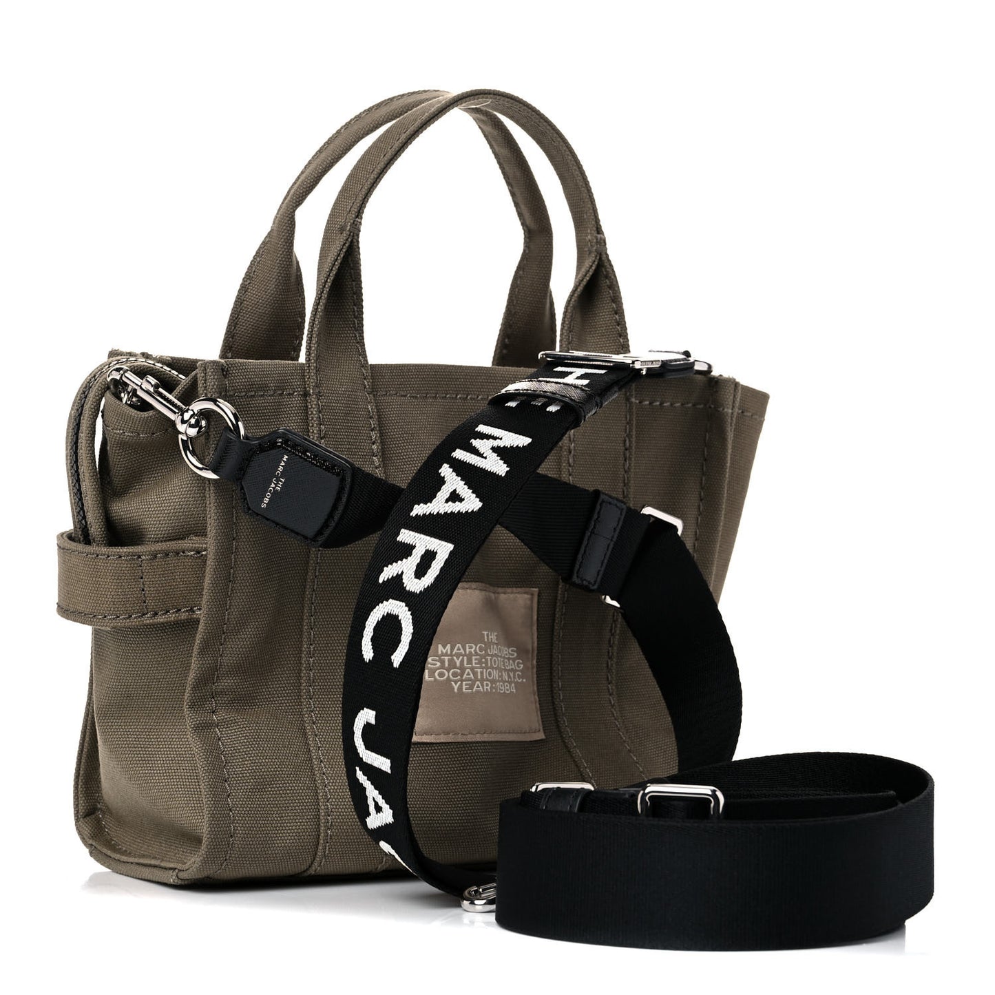 Cotton Canvas Mini The Traveler Tote Bag Slate Green