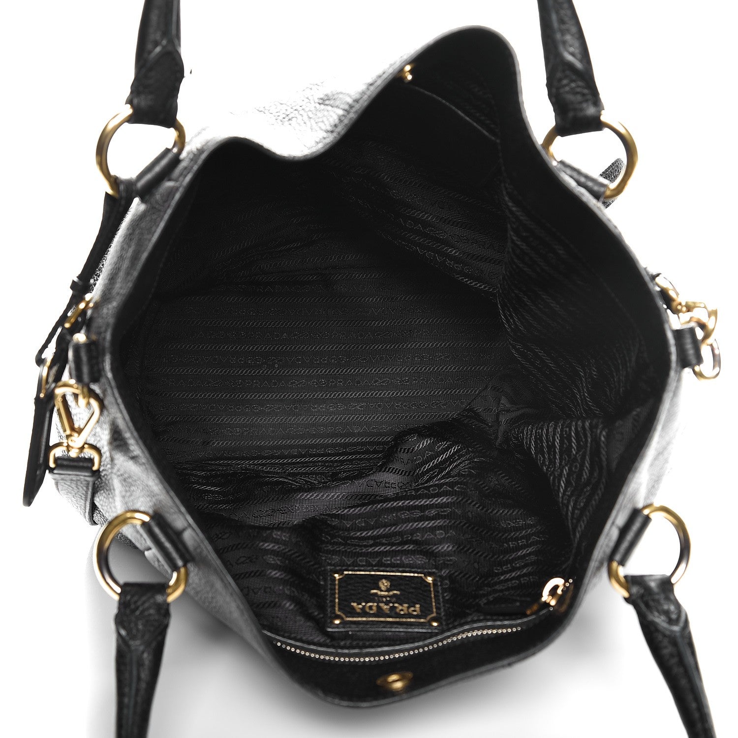 Prada Deerskin Shoulder Bag Black 6 of 15
