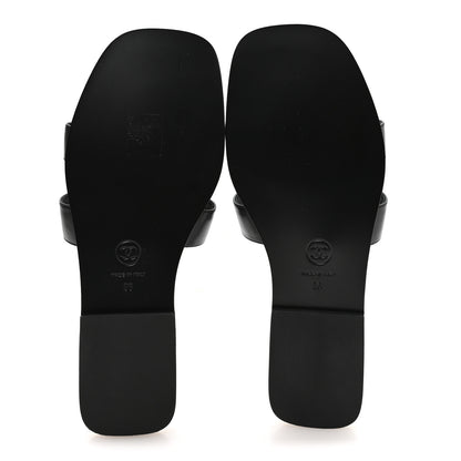 Chanel Lambskin CC Cut Out Mules Sandals 36 Black 6 of 9