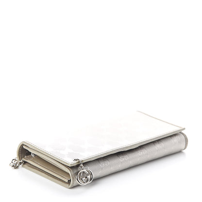 Gucci Imprime Monogram GG Pierce Chain Clutch Wallet Silver 4 of 8