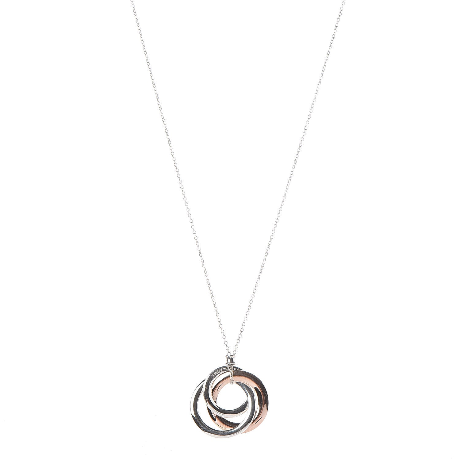Tiffany Sterling Silver Rubedo 1837 Circles Pendant Necklace 1 of 10