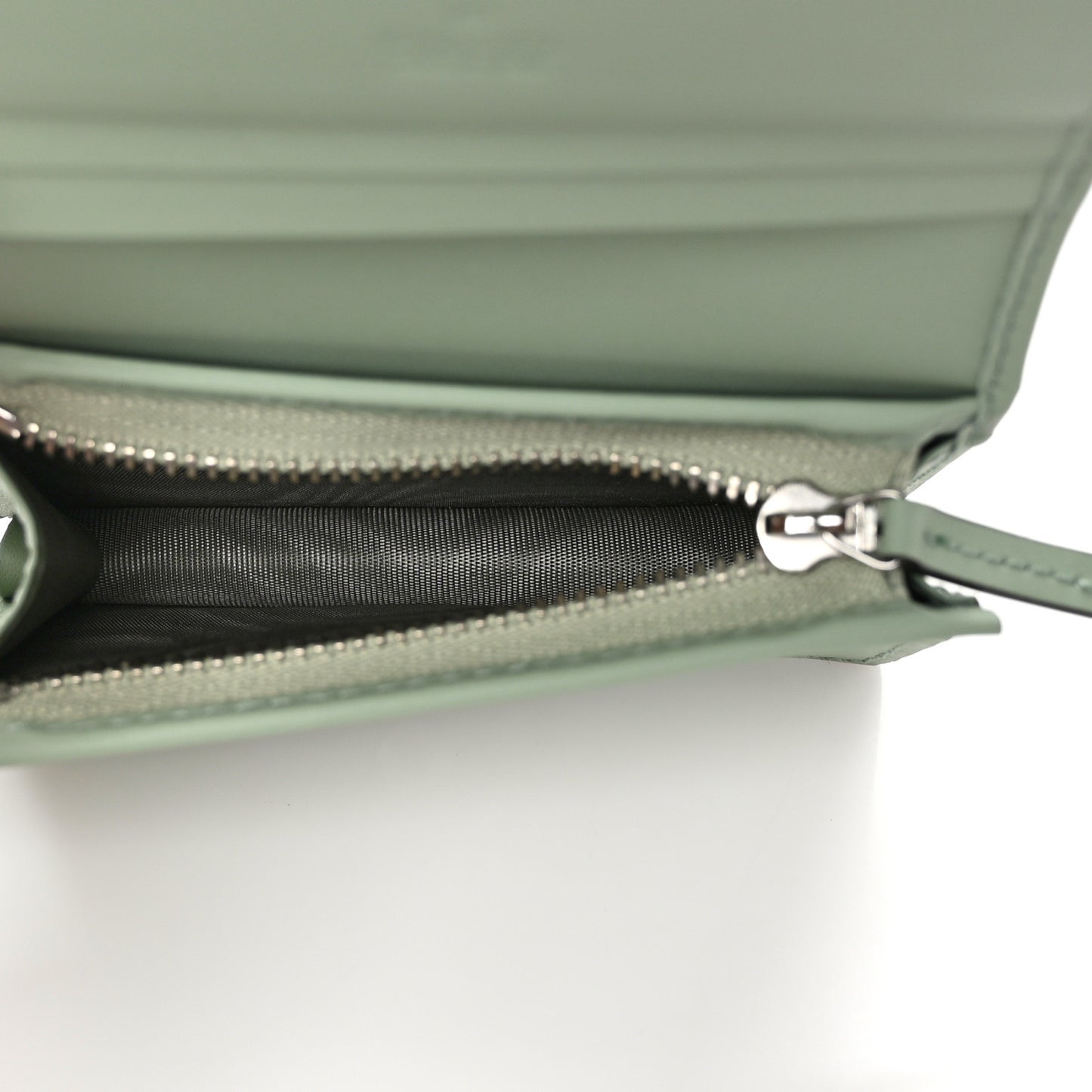 Denim Monogram Textured Dollar Calfskin Ophidia Card Case Pale Green