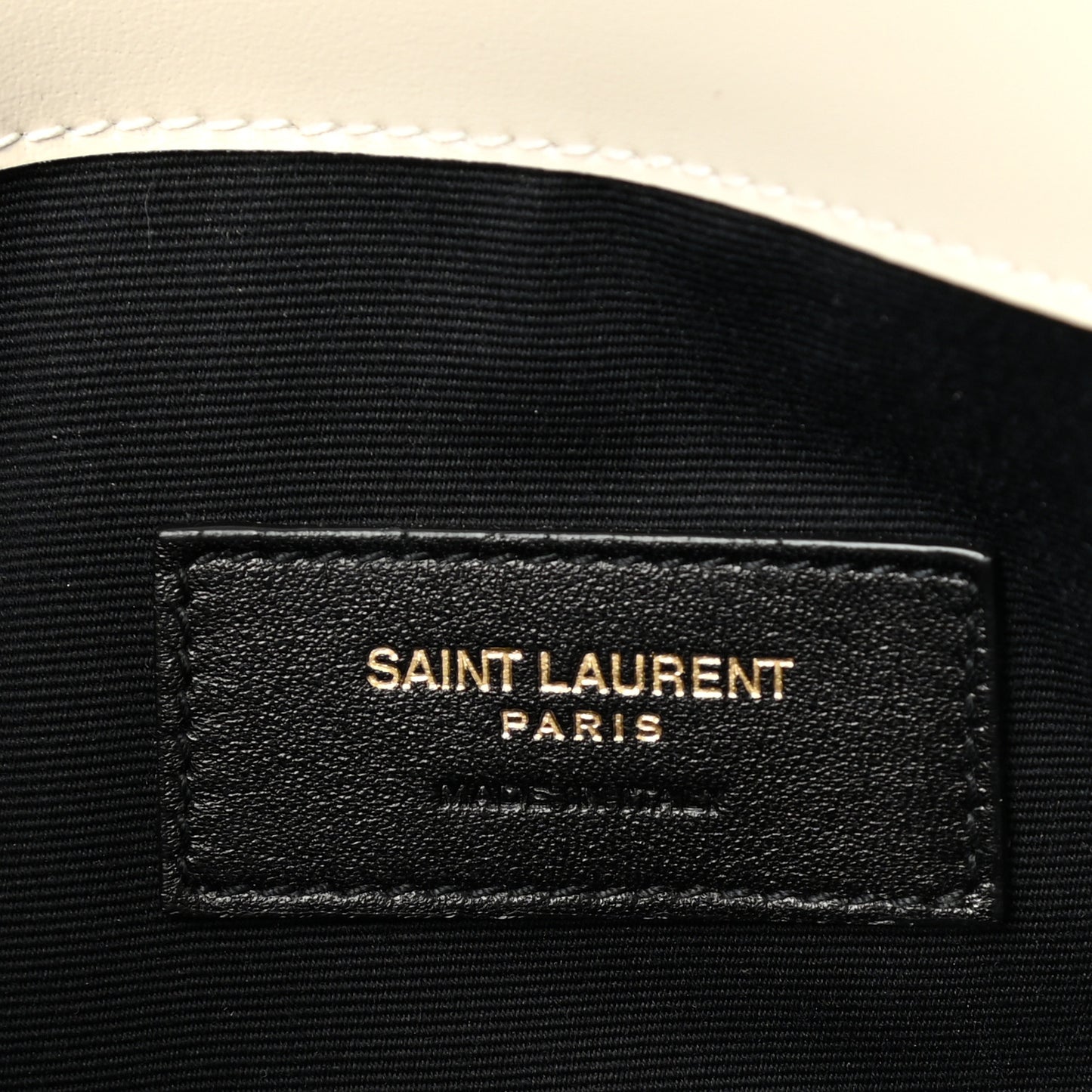 Smooth Shiny Calfskin Uptown Pouch Crema Soft