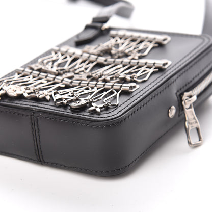 Louis Vuitton Calfskin Flower Charms Danube Messenger Black 9 of 10