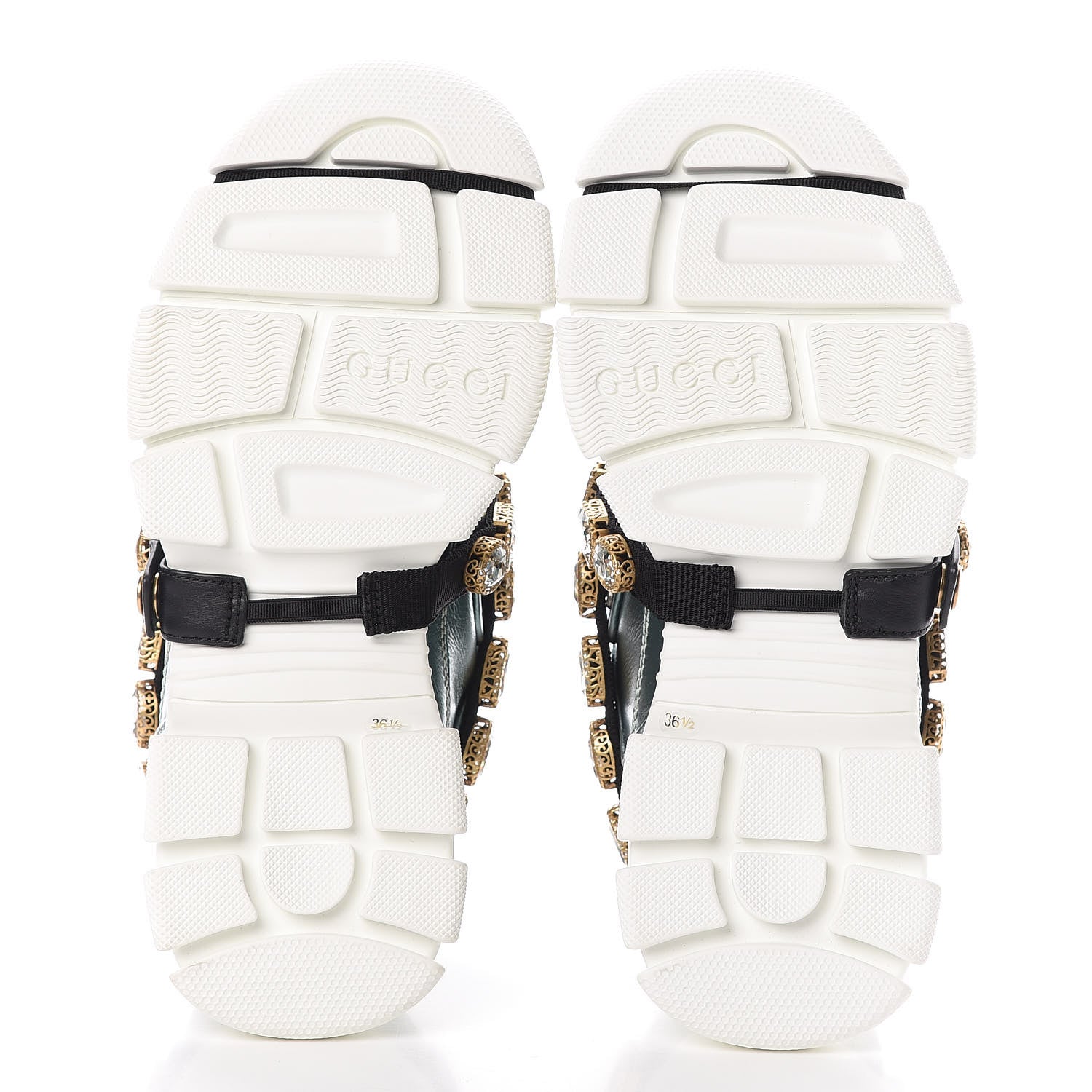 Gucci X SEGA Metallic Calfskin Removable Crystals Womens Flashtrek Sneakers 36.5 Lago Loess Silver 6 of 9