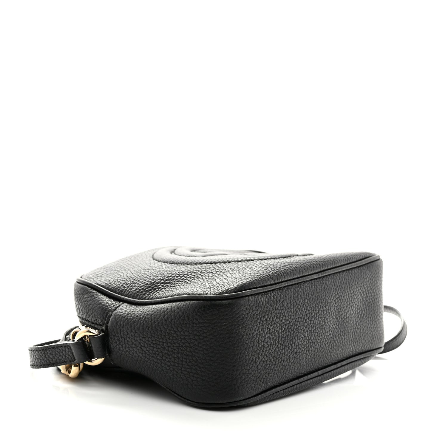 Pebbled Calfskin Small Soho Disco Bag Black