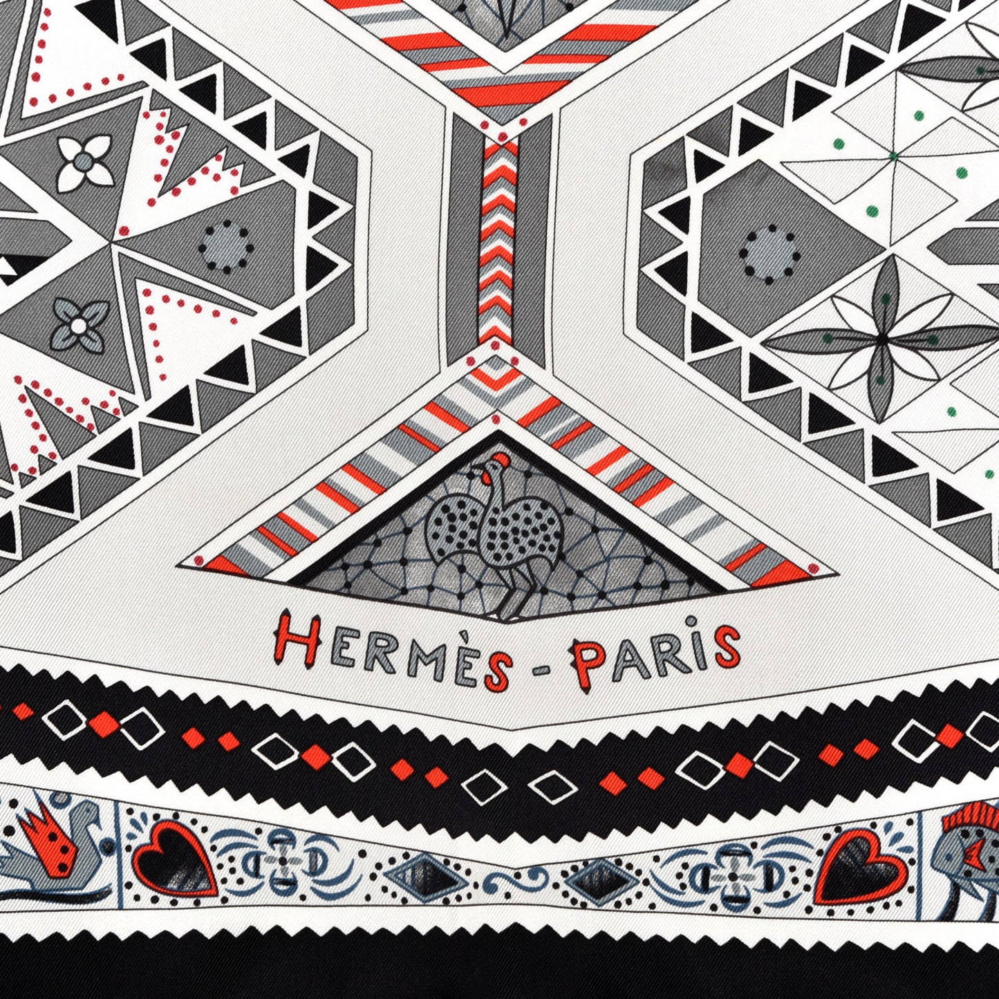 Silk Ors Blues d'Afrique Scarf 90 Noir Gris Rouge