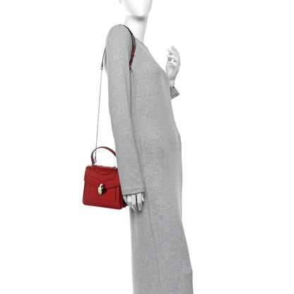 Bulgari Metallic Calfskin Serpenti Forever Top Handle Dark Red 2 of 11