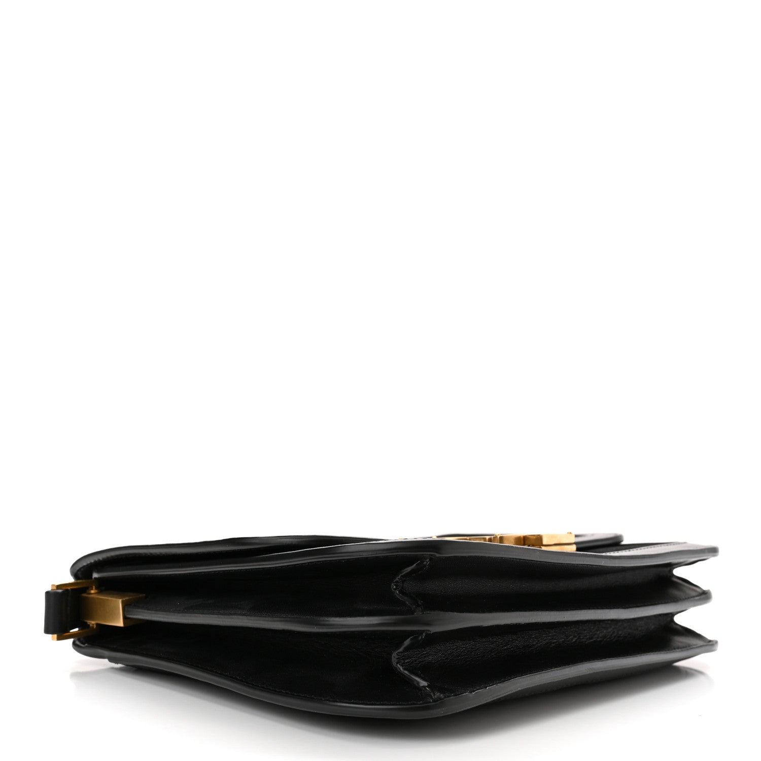 Saint Laurent Suede Smooth Calfskin Monogram Medium Solferino Soft Satchel Black 4 of 11
