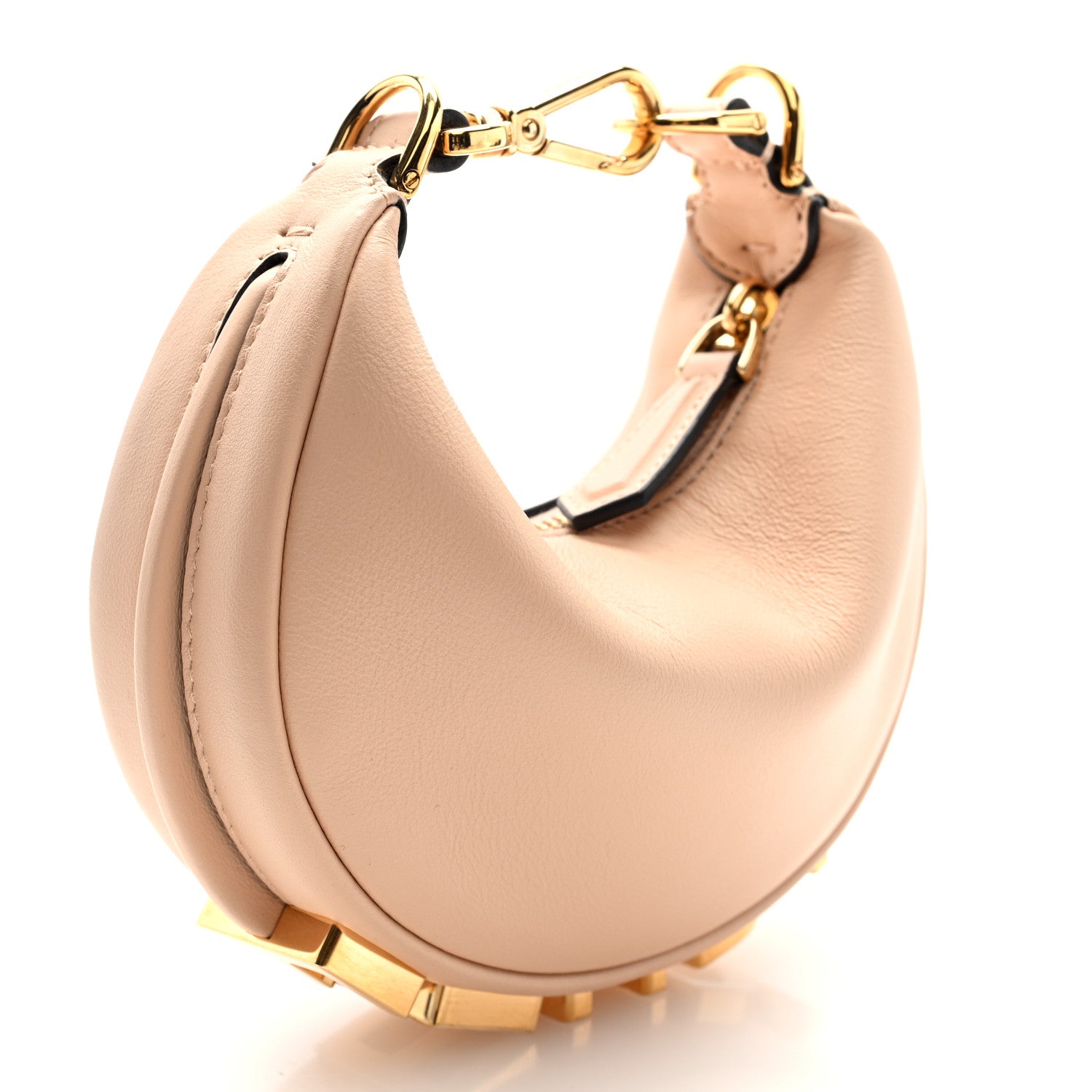 Fendi Vitello Grace Matte Nano Fendigraphy Hobo Charm Light Rose 3 of 6