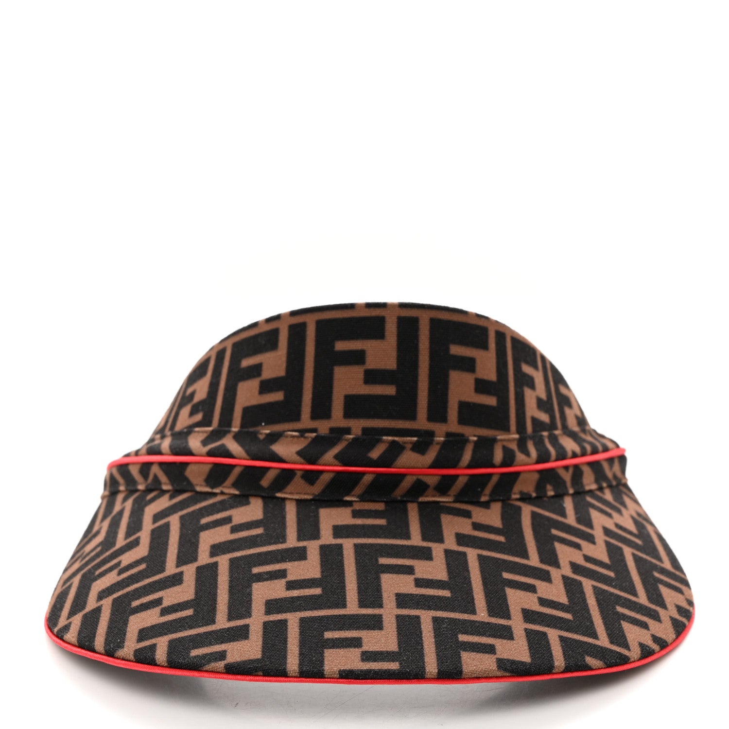 Fendi Nylon FF Logo Visor Tobacco Rosso 3 of 8