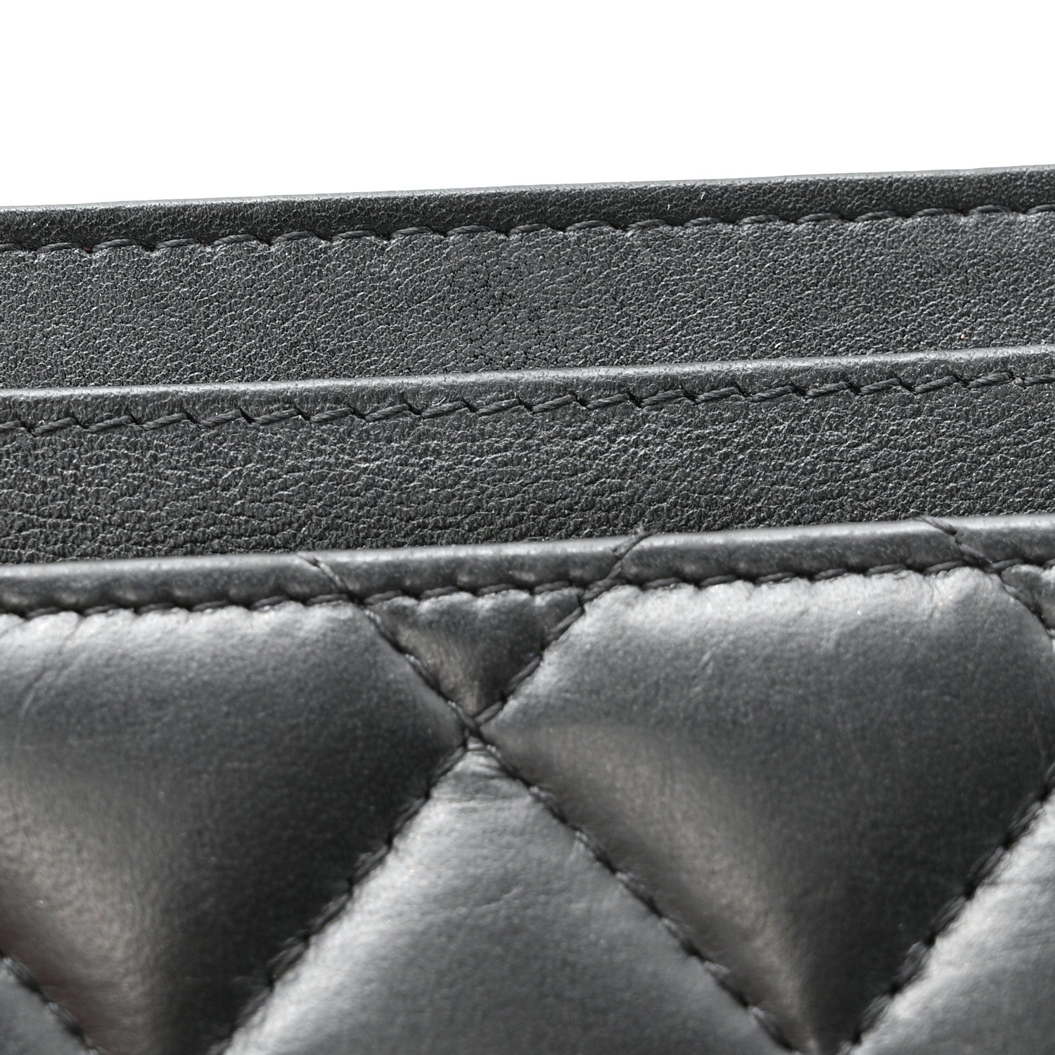 Chanel Aged Calfskin Quilted Lucky Charms Reissue Card Holder Black 10 of 10