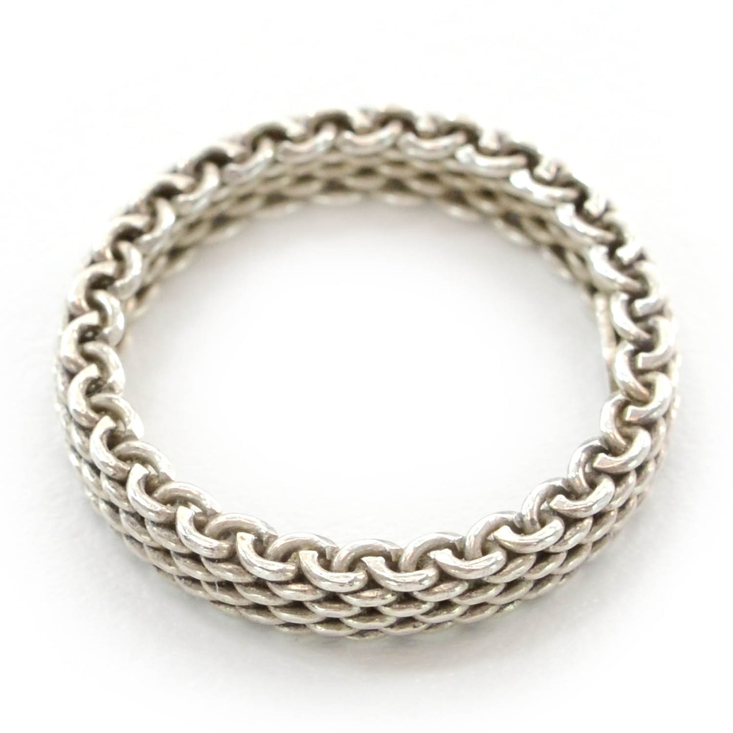 Sterling Silver Narrow Mesh Somerset Ring 7
