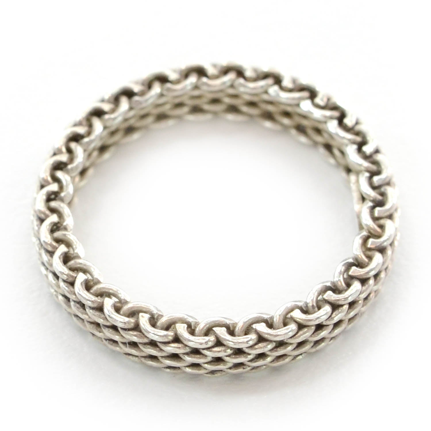 Tiffany Sterling Silver Narrow Mesh Somerset Ring 7 6 of 6