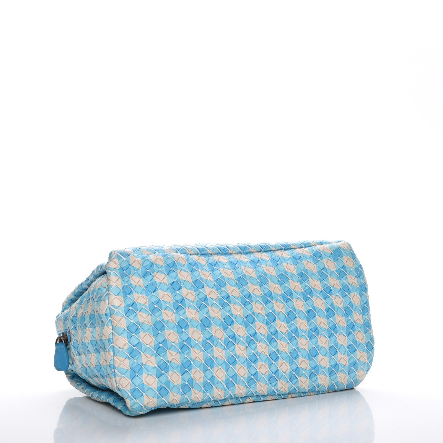 Bottega Veneta Nappa Intrecciato Satchel White Blue 4 of 8