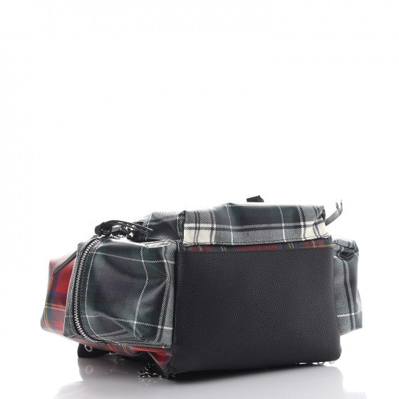 Burberry Laminated Tartan Patchwork Medium Rucksack Backpack Military Red 4 of 9