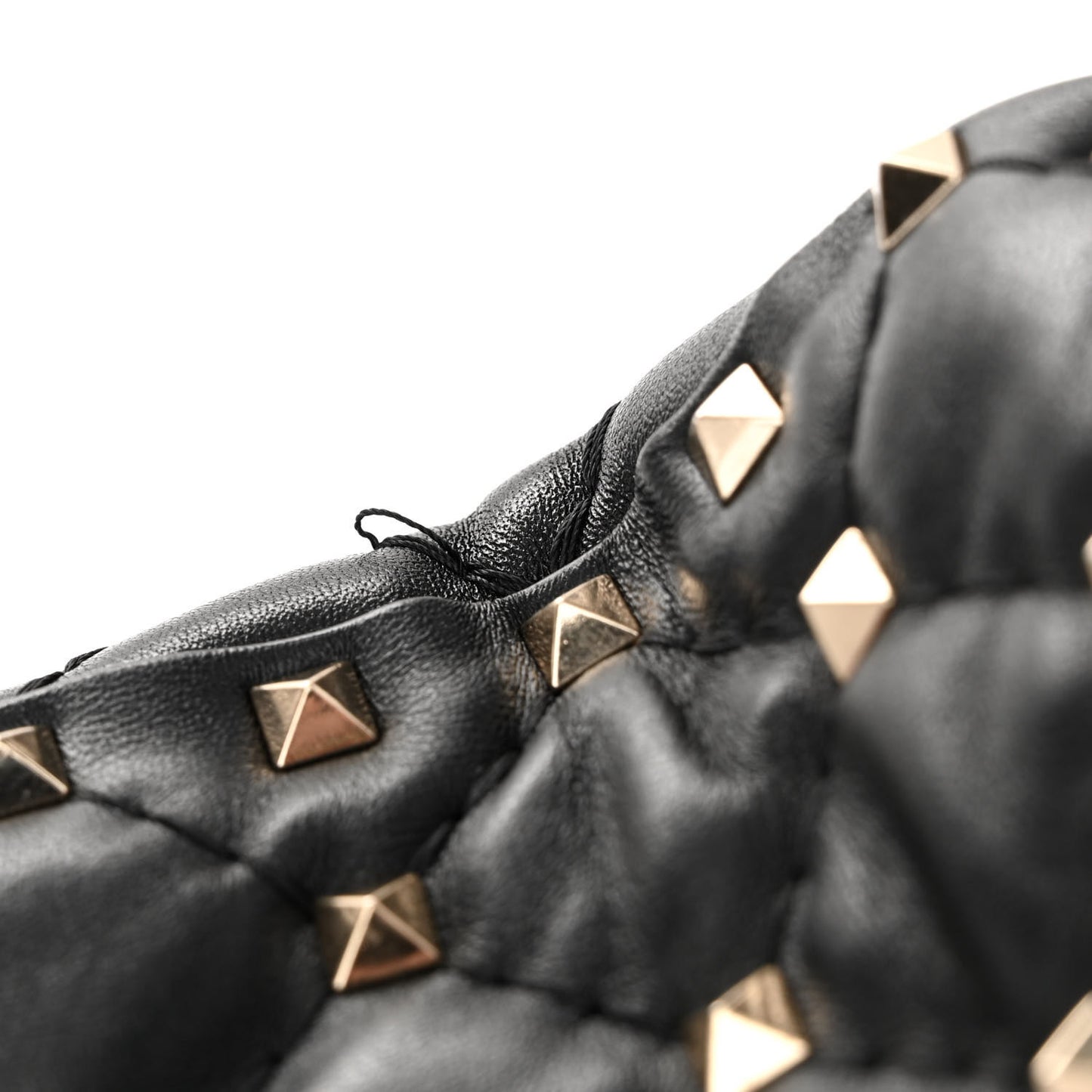 Lambskin VLTN Print Medium Rockstud Spike Shoulder Bag Black