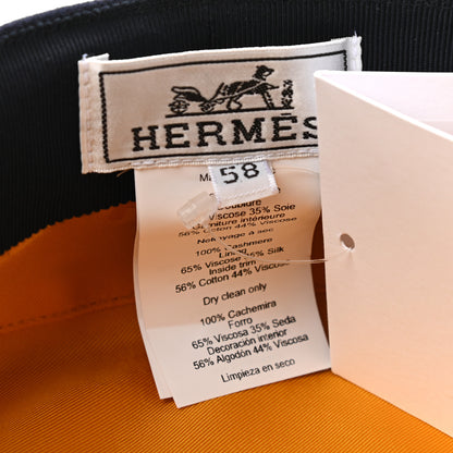 Hermes Cashmere Womens Belle-Ile Cap 58 Navy 9 of 12