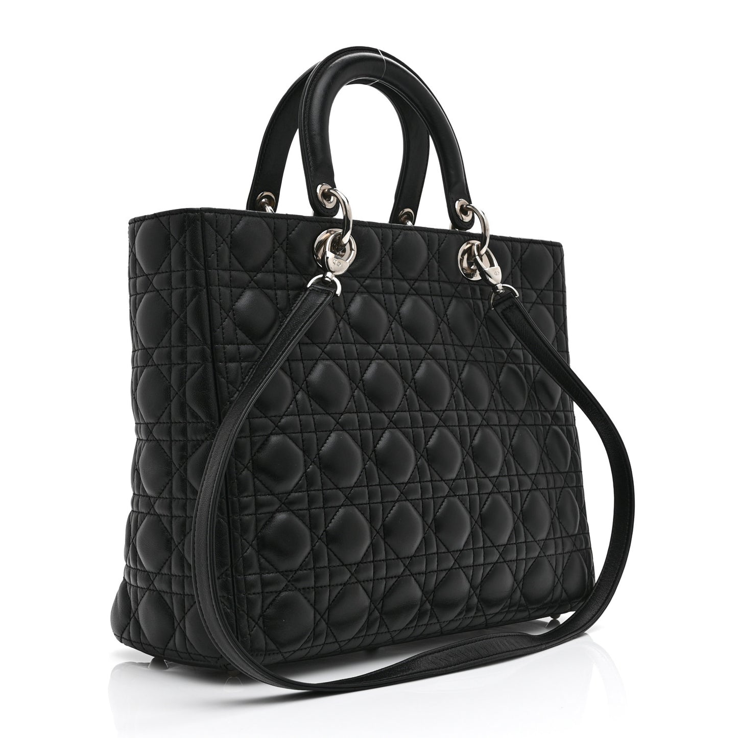 Lambskin Cannage Large Lady Dior Black