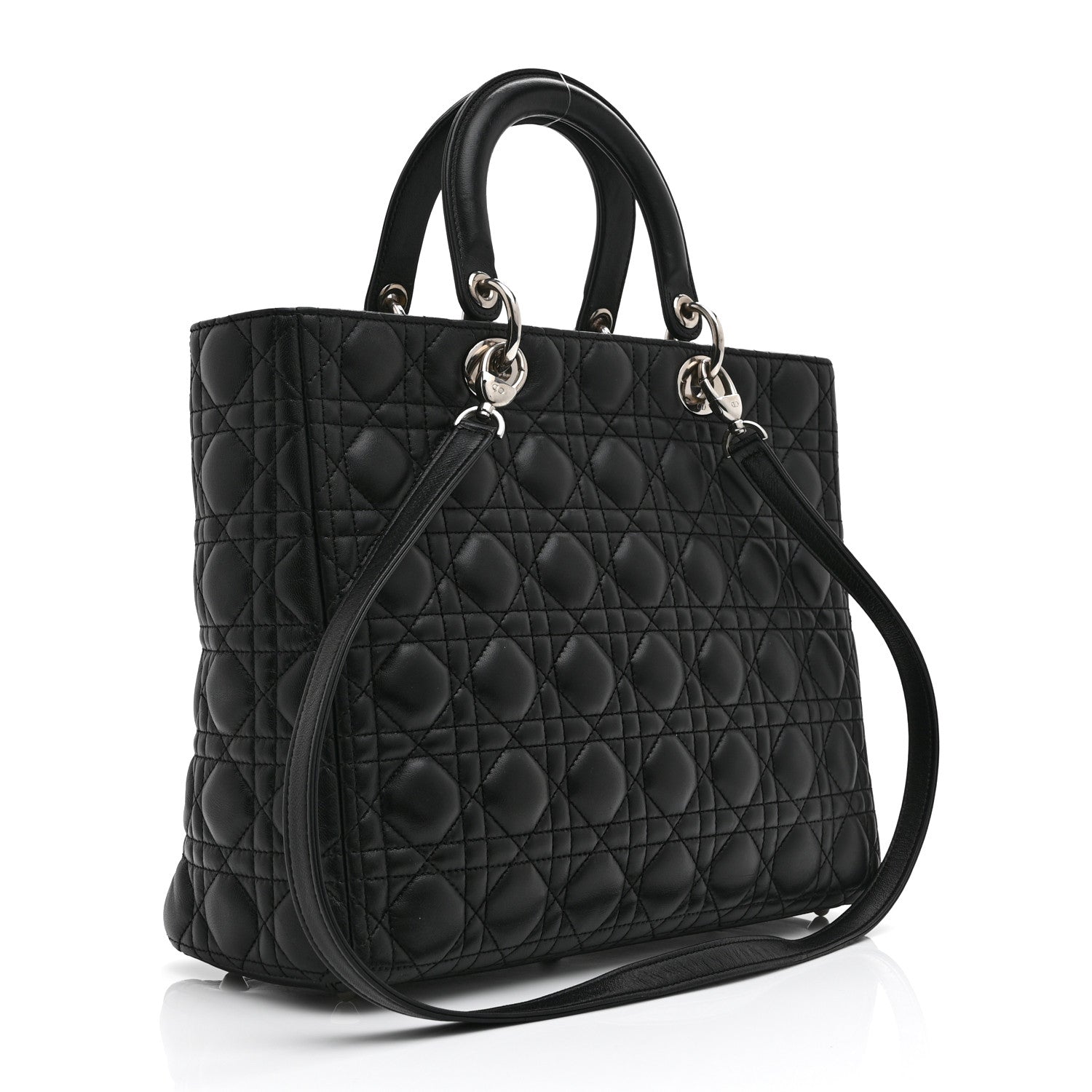 Christian Dior Lambskin Cannage Large Lady Dior Black 3 of 10