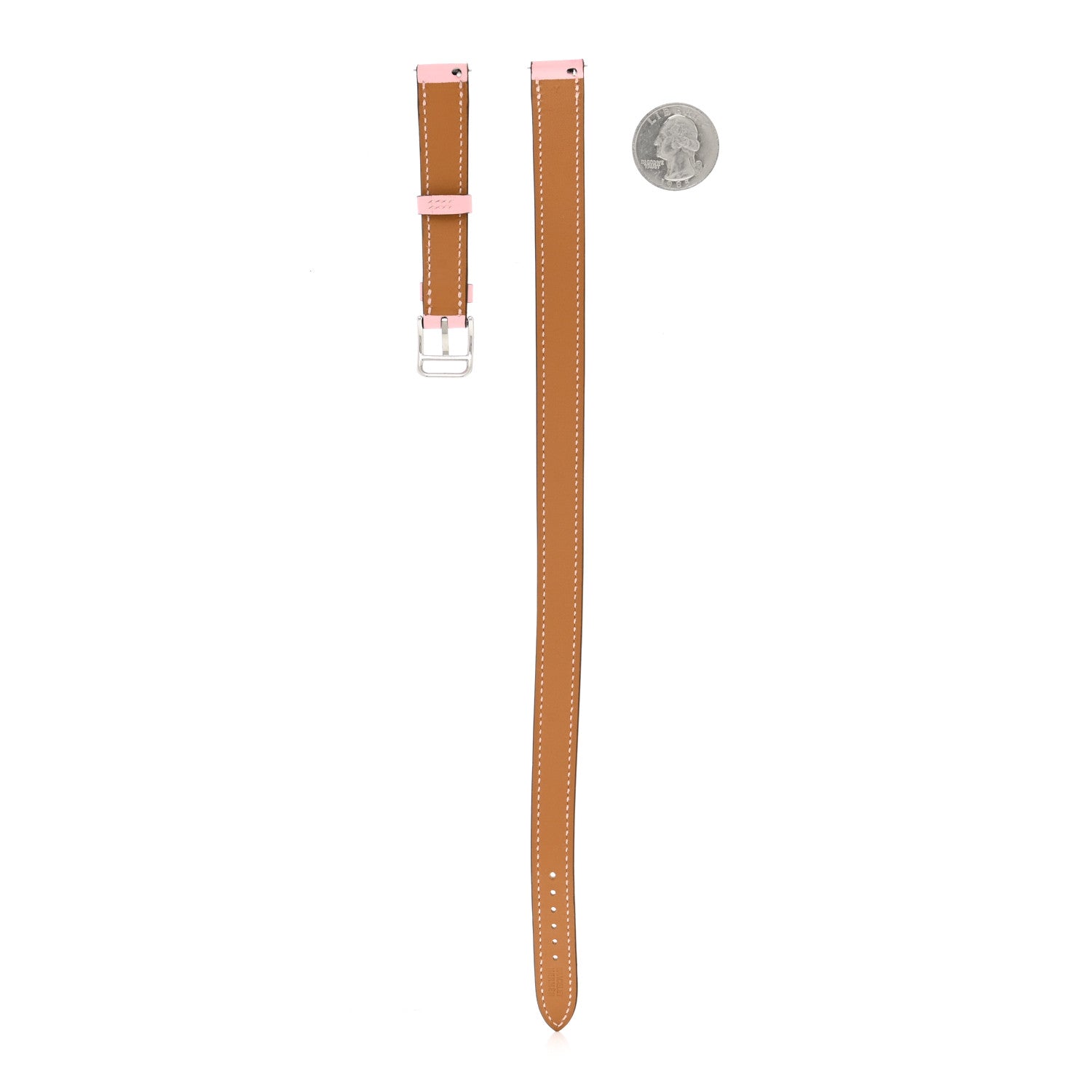 Hermes Swift Heure H Hour Watch PM Double Tour Strap Rose Sakura 2 of 5