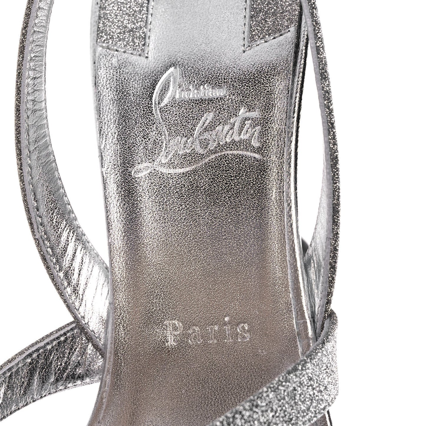 Glitter Calfskin Taralita 85 Thong Sandals 41 Silver