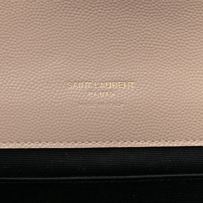 Saint Laurent Grain De Poudre Textured Mixed Matelasse Triquilt Monogram Clutch Dark Beige 6 of 8
