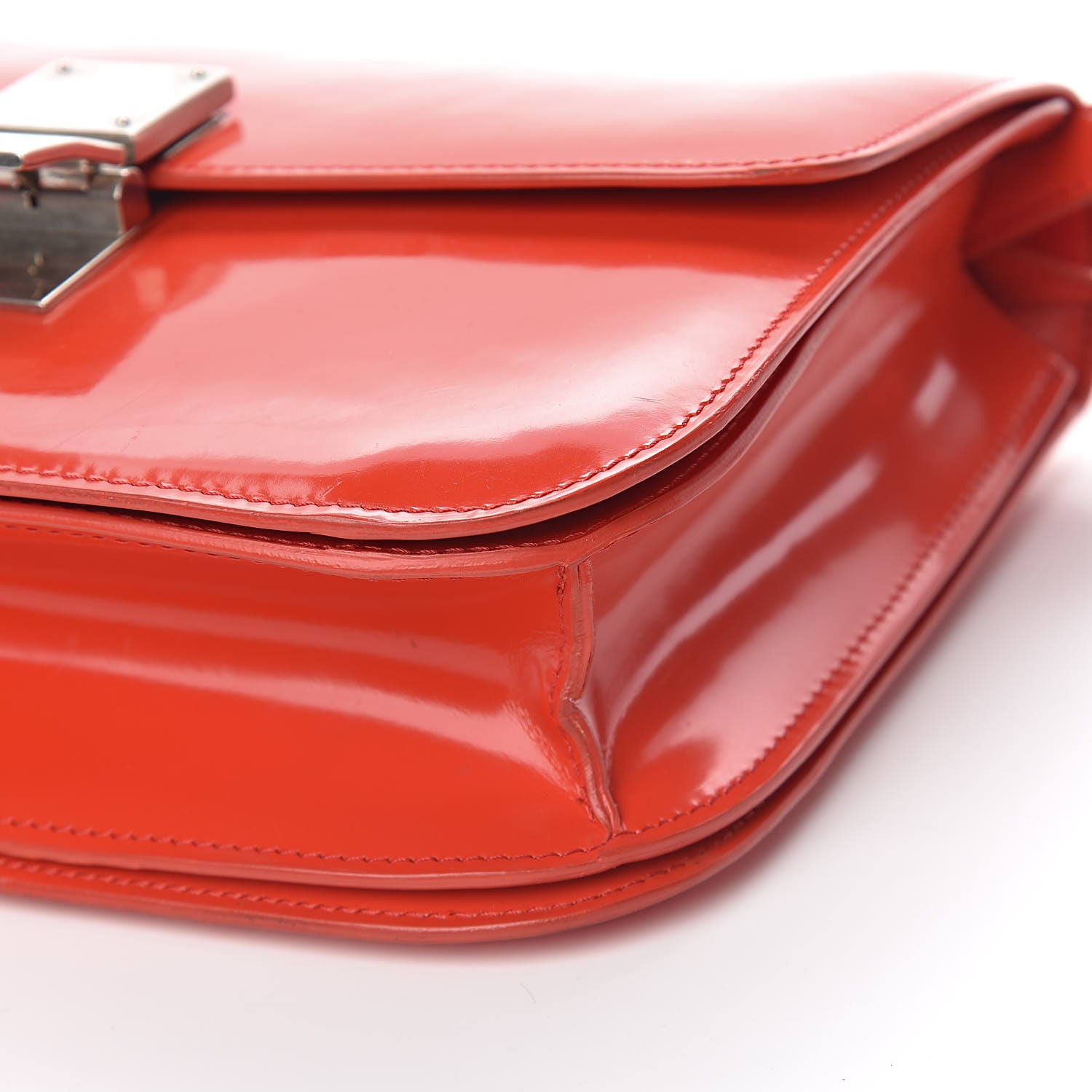 Celine Spazzolato Calfskin Classic Box Medium Flap Vermillion 9 of 15