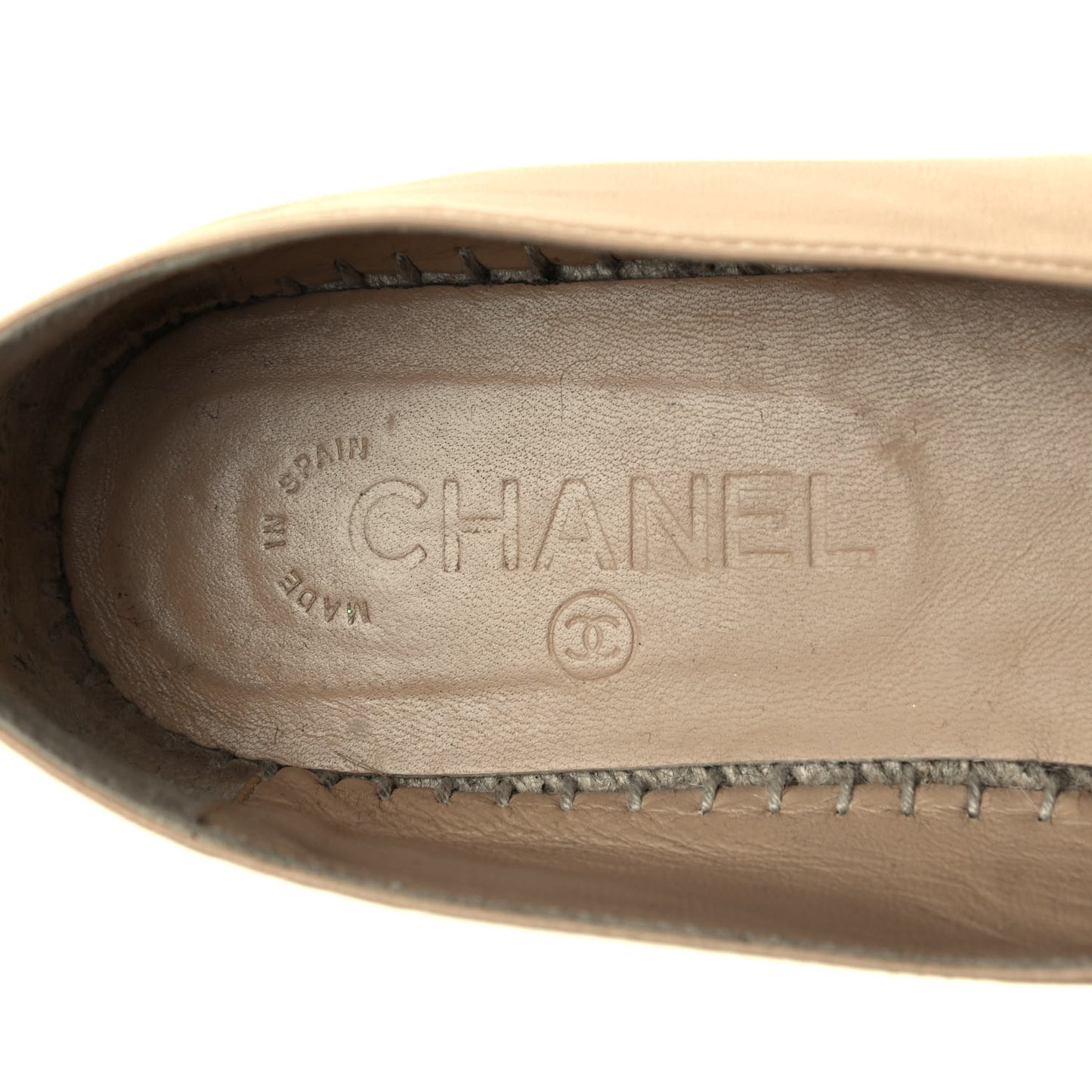 Lambskin CC Espadrilles 39 Beige Black
