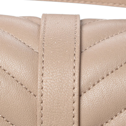 Saint Laurent Sheepskin Matelasse Chevron Monogram Large College Satchel Beige 9 of 11