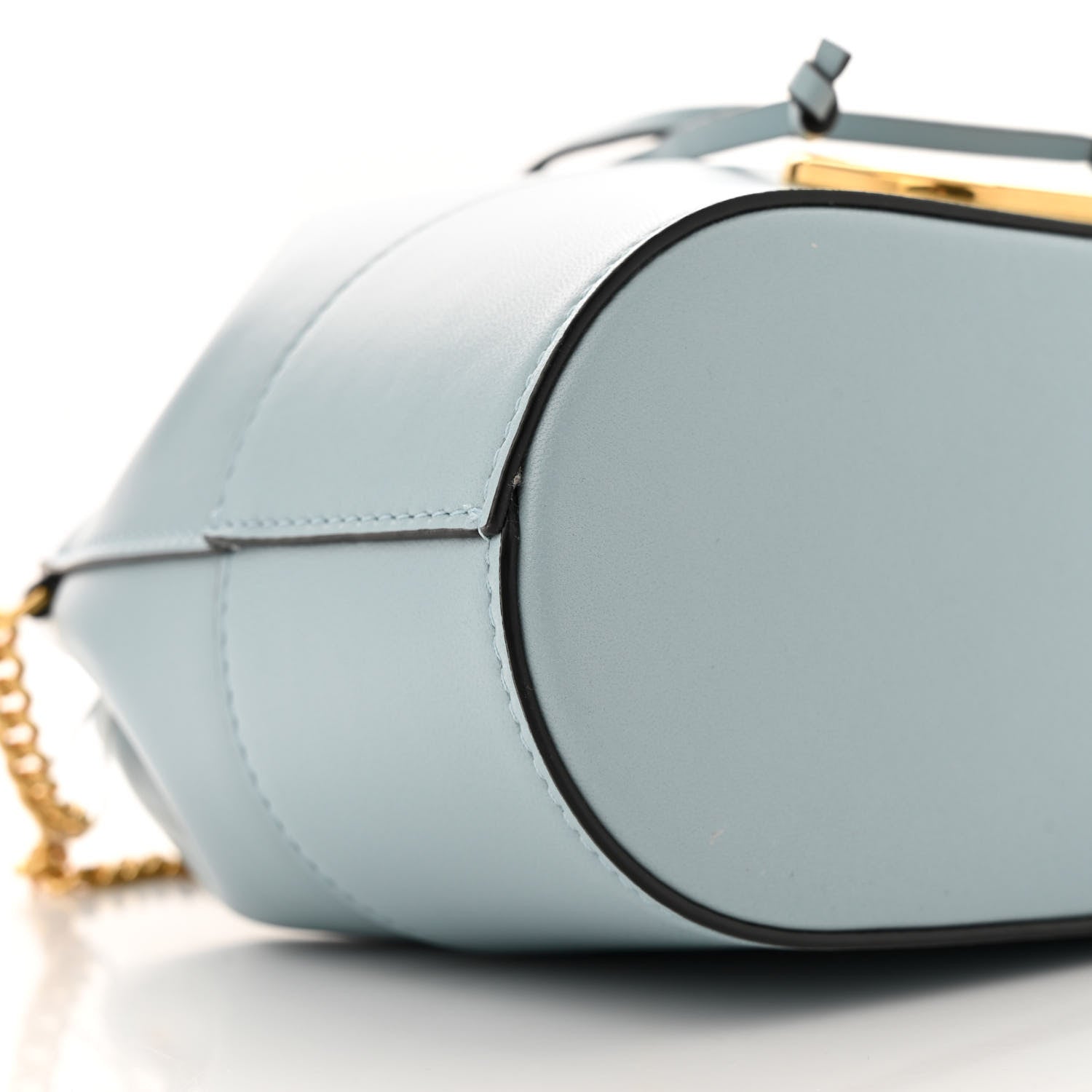 Valentino Garavani Nappa Mini VLogo Signature Chain Bucket Bag Blue Porcelain 8 of 9