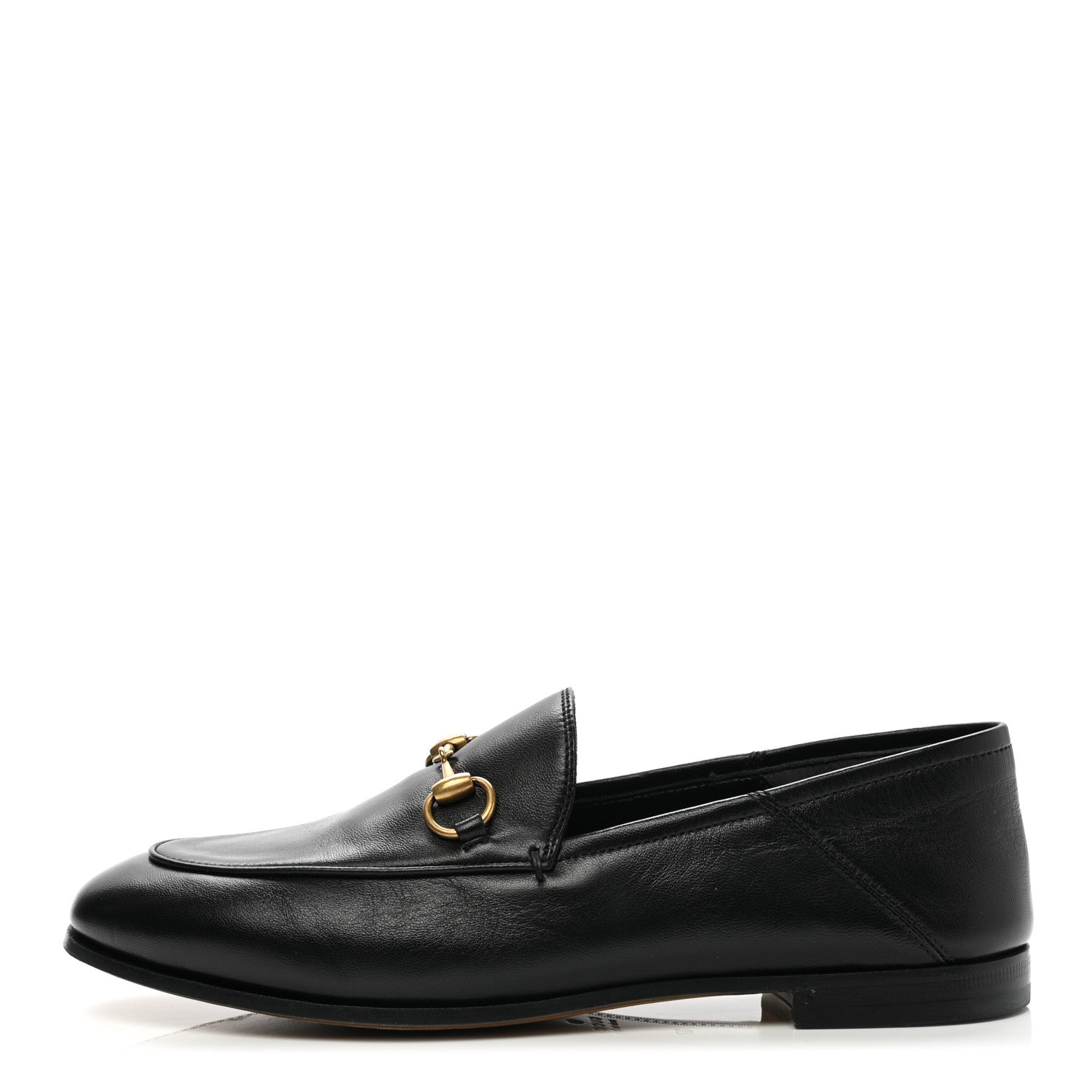 Gucci Lambskin Womens Brixton Horsebit Loafers 37 Black 1 of 8