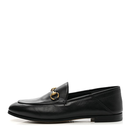 Gucci Lambskin Womens Brixton Horsebit Loafers 37 Black 1 of 8